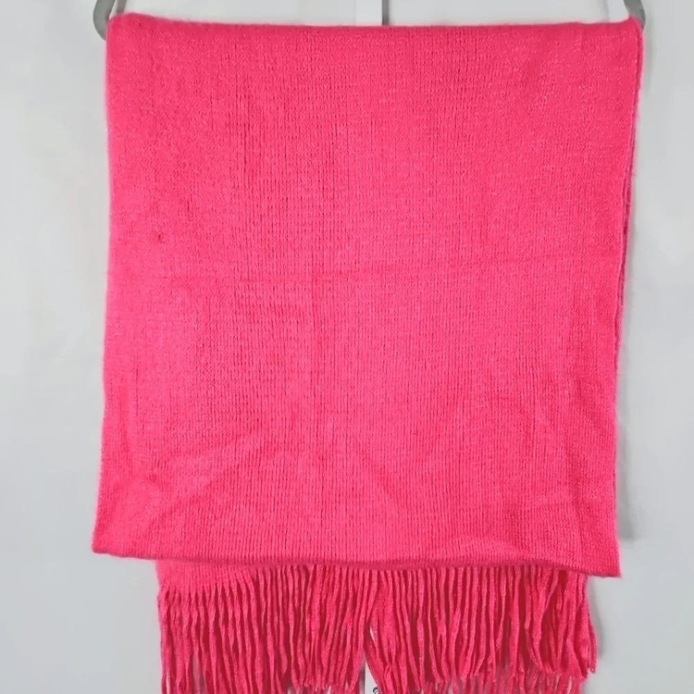 Vince Camuto Hot Pink Wrap Fringe Scarf NWT 76X26